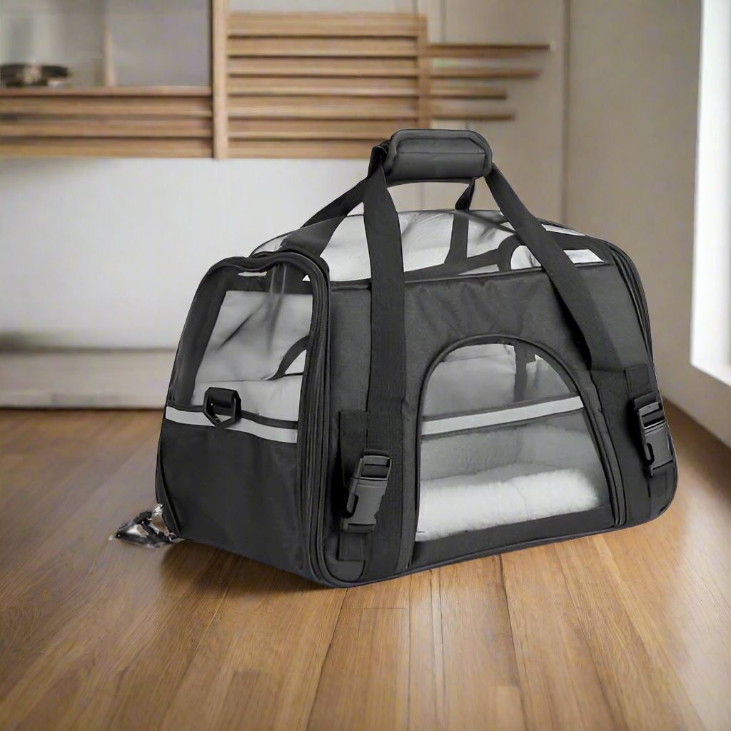 Sac de Transport pour Chien - DogCarrierBag™ - Noir - Chien Futé